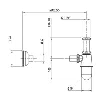 Сифон для раковины Gattoni Accessori 0152/00C0 Хром — фото 2, Сифоны для раковины