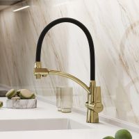 Смеситель для кухни Sancos Eri SC4001ZG Полированное золото Черный — фото 5, Смесители для кухни