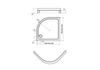 Душевой поддон акриловый Aquatek DPA-0000002 100*100*15 см, 1/4 круга R50, с ножкамии и с фронтальны — фото 2, Акриловые душевые поддоны
