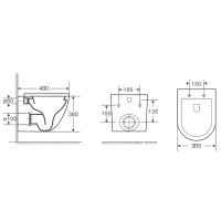 Унитаз Azario Teramo AZ-053E-R-MB SP подвесной Черный матовый с сиденьем Микролифт — фото 2, Подвесные унитазы