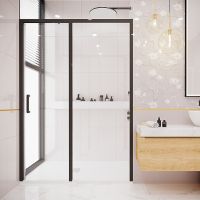 Душевая стенка Creto Nota 90 122-SP-900-C-B-6 (260080) профиль Черный матовый стекло прозрачное — фото 3, Душевые перегородки