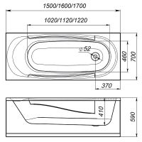 Акриловая ванна Melodia della vita Standard 150х70 MBHR00815070 без гидромассажа — фото 2, Акриловые ванны