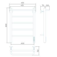 Электрический полотенцесушитель Larusso Прайм КС П5 400х600 4670078536556 Черный — фото 2, Электрические полотенцесушители