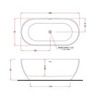 Ванна из искусственного камня Gruppo Treesse Clivia 160x75 V446BO без гидромассажа — фото 2, Ванны