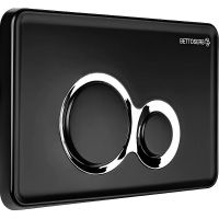 Клавиша смыва Bettoserb Sava Fix Slim Jerez Черная матовая Хром глянцевый арт-40006461 — фото 3, Кнопки смыва