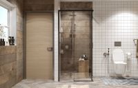 Душевой уголок Ambassador Queen 100х100 11011204Black профиль Черный стекло прозрачное — фото 2, Душевые уголки