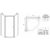 Душевой уголок Azario Dallas AZ-112P 100*100 профиль Шкуренная бронза стекло прозрачное — фото 2, Душевые уголки трапеция