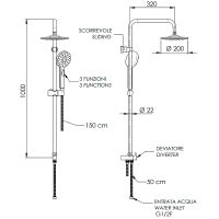 Душевая система Remer 330X8MPEC20NRA Хром — фото 2, Душевые стойки