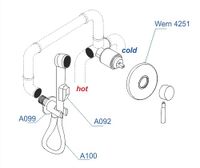 A04200 Встраиваемый комплект для биде со шлангом 150 см — фото 3, Гигиенические души