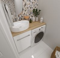 Столешница под раковину 1MarKa Wash 110 Ц0000004099 над стиральной машиной Дуб сонома — фото 5, Столешницы под раковину