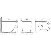Биде Ceramicanova Metropol CN4005MB Черное матовое — фото 3, Биде напольные