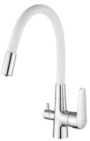 Смеситель для кухни ESKO Coral CL 03 W Хром Белый — фото 2, Смесители для кухни