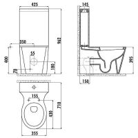 Унитаз компакт Creavit Amorf Белый без бачка и сиденья арт-AF310.00100 — фото 3, Напольные унитазы