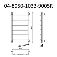 Товар: Электрический полотенцесушитель Маргроид Вид 4 800x500 04-8050-1033-9005R правый Черный матовый - фото 2 Электрический полотенцесушитель Маргроид Вид 4 800x500 04-8050-1033-9005R правый Черный матовый — фото 2, Электрические полотенцесушители