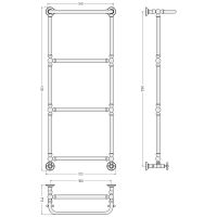 Водяной полотенцесушитель Сунержа Ренессанс 1386 1260х500 03-0281-1250 с полкой Золото — фото 3, Водяные полотенцесушители