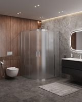 Душевой уголок CEZARES MOLVENO-R-22-80+30-P-Cr — фото 1, Душевые уголки четверть круга