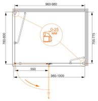 Товар: Душевой уголок CEZARES BERGAMO-W-AH-1-100/80-C-Cr-R - фото 2 Душевой уголок CEZARES BERGAMO-W-AH-1-100/80-C-Cr-R — фото 2, Прямоугольные душевые уголки