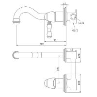 Смеситель для раковины Bronze de Luxe Tiffany 1920CR Хром — фото 4, Смесители для раковины