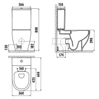 Унитаз биде Creavit Mare MA361-00CB00E-0000 Белый без бачка и сиденья — фото 5, Унитазы