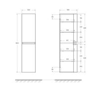 Товар: Колонна подвесная с двумя распашными дверцами, реверсивная VAGUE CEZARES 44323 Antacite - фото 3 Колонна подвесная с двумя распашными дверцами, реверсивная VAGUE CEZARES 44323 Antacite — фото 3, Шкафы для ванной
