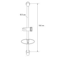 Душевая штанга Melodia della vita Standard Middle MKP20027BL Хром — фото 5, Штанги для душа