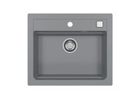 Мойка для кухни ALVEUS GRANITAL ATROX 30 CONCRETE - G81 590 X 500 1X в комплекте с сифоном 1132823, — фото 1, Кухонные мойки