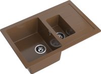 GRANFEST Мойка QUADRO 775KL 1,5-чаши+крыло 765*495мм терракот арт.GF- — фото 1, Кухонные мойки