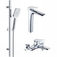 Комплект смесителей Bond Cube B03-5700 Хром — фото 1, Готовые комплекты для ванной комнаты