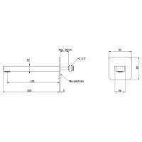 Излив для смесителя Remer Slash 91SL Хром — фото 2, Изливы