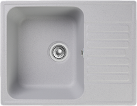 GRANFEST Мойка QUARZ 13 1-чаша+крыло 620*480мм серый арт.GF-Z- — фото 1, Кухонные мойки