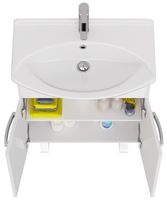 Тумба ALDA D, 65 см , подвесная/напольная, 2 дверцы, белый глянец, под ум. Лагуна 65 — фото 7, Тумбы под раковину