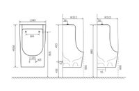 Уринал, горизонтальный выпуск, 340*315*550,белый в комплекте со смывным механизмом AQ3040-F-00 — фото 2, Писсуары