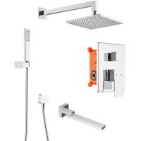 Душевая система Swedbe Platta 5546 Хром — фото 1, Встраиваемые душевые комплекты