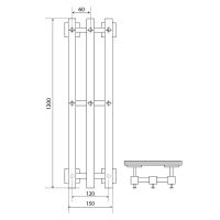 Водяной полотенцесушитель Melodia della vita Etude 120x12 П3 MTREE12012 Полированная сталь — фото 2, Водяные полотенцесушители