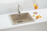 Товар: Мойка для кухни ALVEUS QUADRIX 50 GRANITAL+ PEBBLE-G02M 560X460X200 с сифоном 1133398, - фото 3 Мойка для кухни ALVEUS QUADRIX 50 GRANITAL+ PEBBLE-G02M 560X460X200 с сифоном 1133398, — фото 3, Кухонные мойки