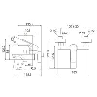 Смеситель для ванны Remer Energy EY02BO Белый матовый — фото 2, Для душа и ванны