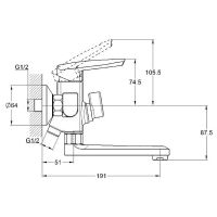 Смеситель для ванны D-Lin D147368-1 Хром — фото 2, Смеситель для ванны