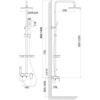Душевая система Melodia della vita Blues MSC00108С_bk Черная матовая — фото 4, Душевые системы