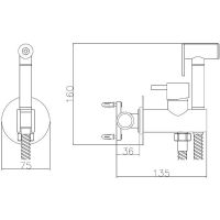 Гигиенический душ со смесителем ESKO Хром арт-SMH05 — фото 4, Гигиенические души