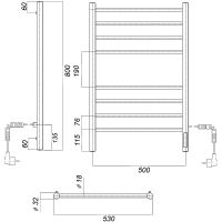 Товар: Электрический полотенцесушитель Domoterm Медея П8 500x800 EK R Хром - фото 3 Электрический полотенцесушитель Domoterm Медея П8 500x800 EK R Хром — фото 3, Электрические полотенцесушители