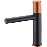 Смеситель для раковины Bronze de Luxe Avantgarde 2010MH Черный Розовое золото — фото 1, Смесители для раковины