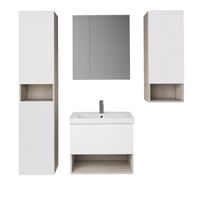 Тумба PERFECTO, 60 см, подвесная, 1 ящик, дуб эврика/белый глянец — фото 2, Тумбы под раковину