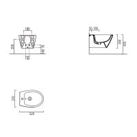 Биде GSI Modo 9864126 подвесное Ardesia opaco — фото 2, Биде