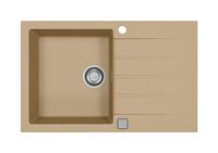 Мойка для кухни ALVEUS GRANITAL CADIT 20 BEIGE - G55 790 X 500 1X в комплекте с сифоном 1132823, — фото 1, Кухонные мойки
