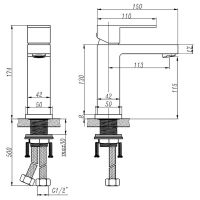 Товар: Смеситель для раковины Bronze de Luxe Grani A980 Хром - фото 2 Смеситель для раковины Bronze de Luxe Grani A980 Хром — фото 2, Смесители для раковины