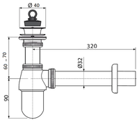 Сифон для раковины CeramaLux RD021 (С056) хром — фото 2, Сифоны для раковины
