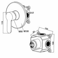Смеситель для душа Swedbe Platta Хром арт-5523 — фото 5, Смеситель для душа