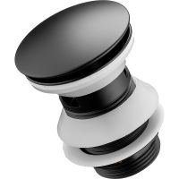 Донный клапан Swedbe Attribut 0004 click-clack Черный матовый — фото 4, Раковины и столешницы. Выпуски для умывальников