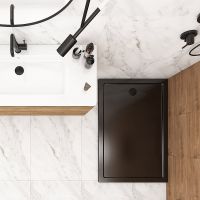 Акриловый поддон для душа Melodia della vita Square 120x80 MTYSQ12080Bk Черный — фото 4, Акриловые душевые поддоны