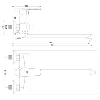 Смеситель для ванны Rossinka S35-35 универсальный Хром — фото 2, Смеситель для ванны